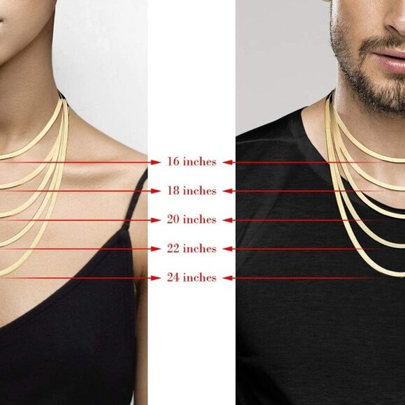 Solid 18K Gold Over 925 Sterling Silver Italian 4.5mm Flexible Flat Herringbone - Picture 6 of 6